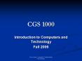 CGS 1000 PowerPoint PPT Presentation