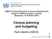Census planning and budgeting