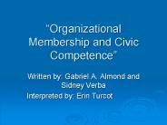 Organizational Membership and Civic Competence