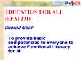EDUCATION FOR ALL (EFA) 2015 PowerPoint PPT Presentation