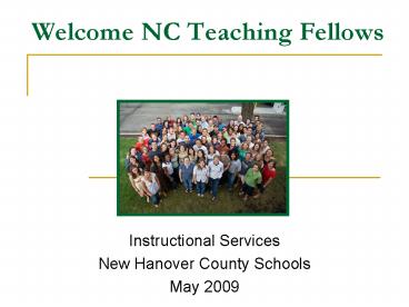 Welcome NC Teaching Fellows