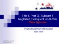 Title I, Part D, Subpart 1 Neglected, Delinquent, or AtRisk State Agencies PowerPoint PPT Presentation