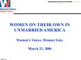 WOMEN ON THEIR OWN IN UNMARRIED AMERICA PowerPoint PPT Presentation