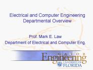 Electrical and Computer Engineering Departmental Overview