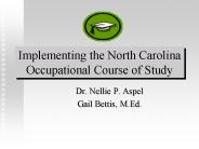 Implementing the North Carolina Occupational Course of Study