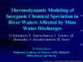 Thermodynamic Modeling of Inorganic Chemical Speciation in River Waters Affected by Mine Water Disch PowerPoint PPT Presentation