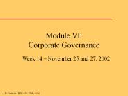 Module VI: Corporate Governance