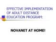 EFFECTIVE IMPLEMENTATION OF ADULT DISTANCE EDUCATION PROGRAM: PowerPoint PPT Presentation
