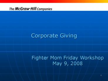 Corporate Giving