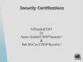 Security Certifications PowerPoint PPT Presentation