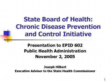 State Board of Health: Chronic Disease Prevention and Control Initiative