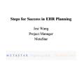 Steps for Success in EHR Planning PowerPoint PPT Presentation