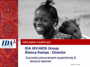 IDA HIVAIDS Group Bianca Kamps Director