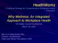 HealthWorks A National Strategy for Comprehensive Workplace Health Promotion PowerPoint PPT Presentation