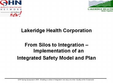 Lakeridge Health Corporation