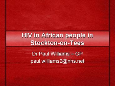 HIV in African people in StocktononTees