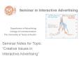 Seminar in Interactive Advertising PowerPoint PPT Presentation