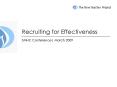 Recruiting for Effectiveness PowerPoint PPT Presentation