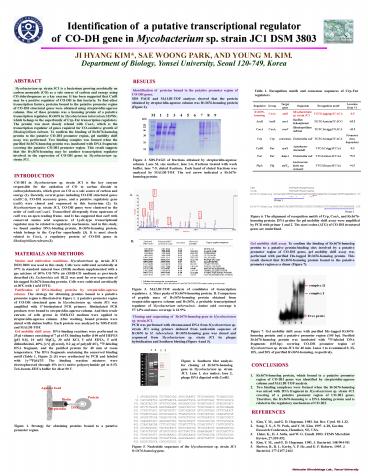 Identification of a putative transcriptional regulator
