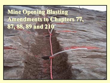 ShaftEntry Blasting Regulations