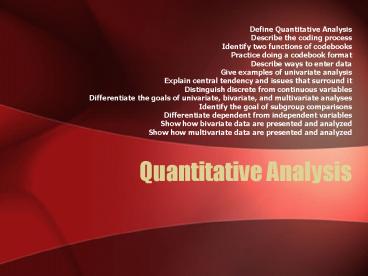 Quantitative Analysis presentation | free to view