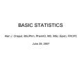BASIC STATISTICS PowerPoint PPT Presentation