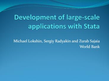Development of large-scale applications with Stata