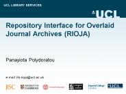 Repository Interface for Overlaid Journal Archives RIOJA