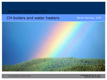 Ecodesign of EuP Lot 1