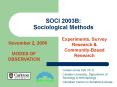 SOCI 2003B: Sociological Methods PowerPoint PPT Presentation