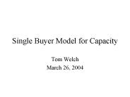 Single Buyer Model for Capacity