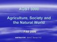 AGST 3000 Agriculture, Society and the Natural World PowerPoint PPT Presentation