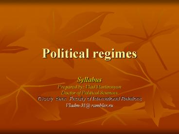 Political regimes