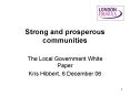 Strong and prosperous communities PowerPoint PPT Presentation