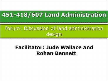 451418607 Land Administration