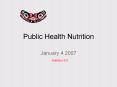 Public Health Nutrition PowerPoint PPT Presentation