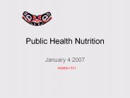 Public Health Nutrition