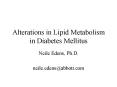 Alterations in Lipid Metabolism in Diabetes Mellitus PowerPoint PPT Presentation