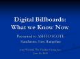 Digital Billboards: What we Know Now PowerPoint PPT Presentation