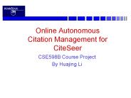 Online Autonomous Citation Management for CiteSeer