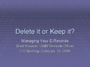 Delete it or Keep it?