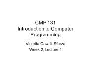 CMP 131 Introduction to Computer Programming