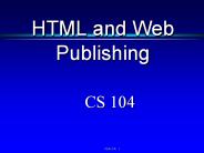 HTML and Web Publishing