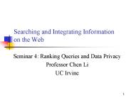 Searching and Integrating Information on the Web