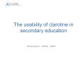 The usability of claroline in secondary education PowerPoint PPT Presentation