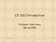 CS 160 Introduction