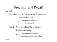 Precision and Recall
