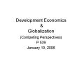 Development Economics PowerPoint PPT Presentation