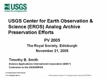 USGS Center for Earth Observation