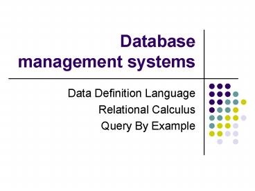 Database management systems